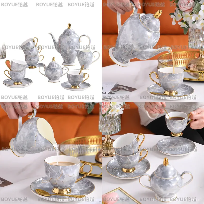 Luxury Gift Set - Lüks Kemik Çini Kahve Fincanı ve