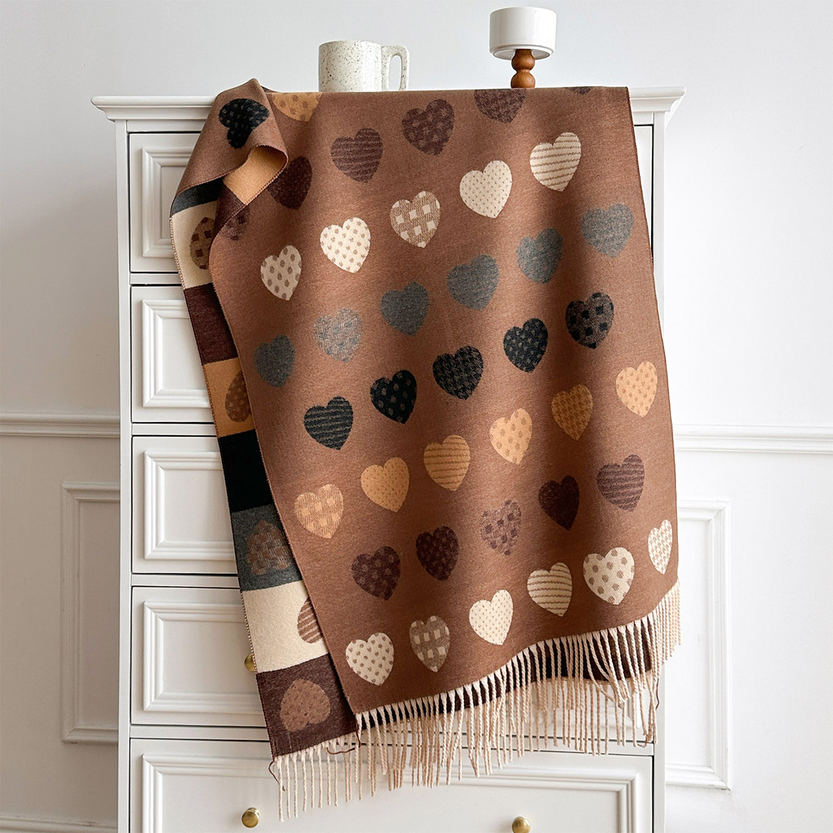 Cashmere Scarf - Kadınlar için İmitasyon Kaşmir Eşarp Saçaklı