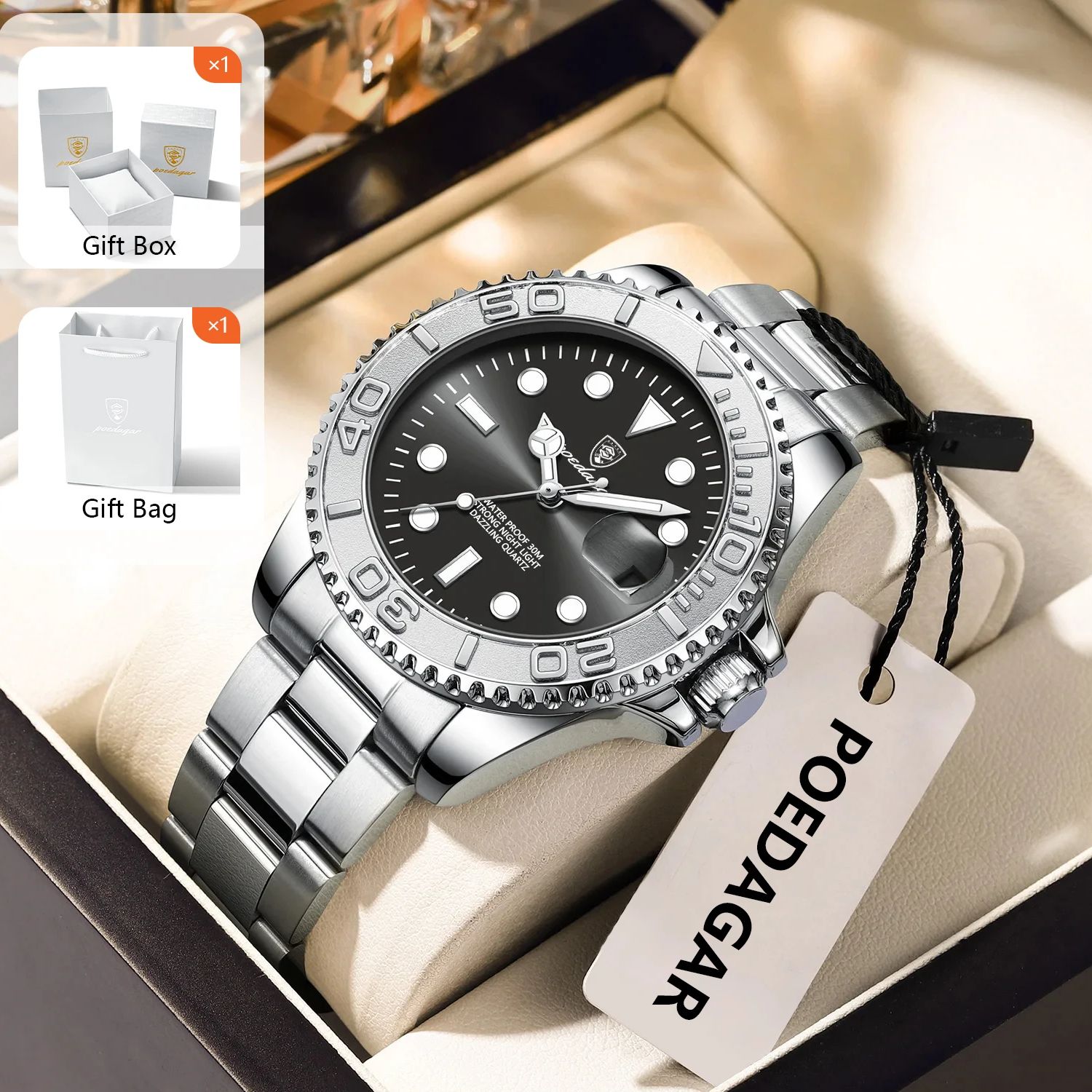 Luxury Watch Men - POEDAGAR Trendy Spor Adam Izle Aydınlık
