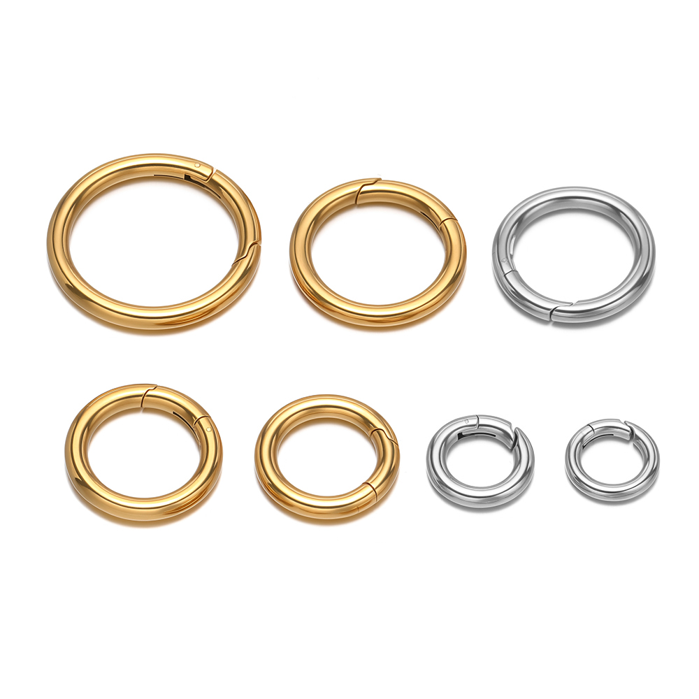 Gold Plated Jewelry - 2 adet/grup yuvarlak yaylı klipsler paslanmaz