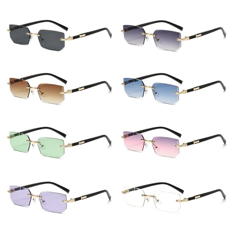 Sunglasses Uv400 - Çerçevesiz Kesik Kenarlı Dikdörtgen Güneş Gözlüğü