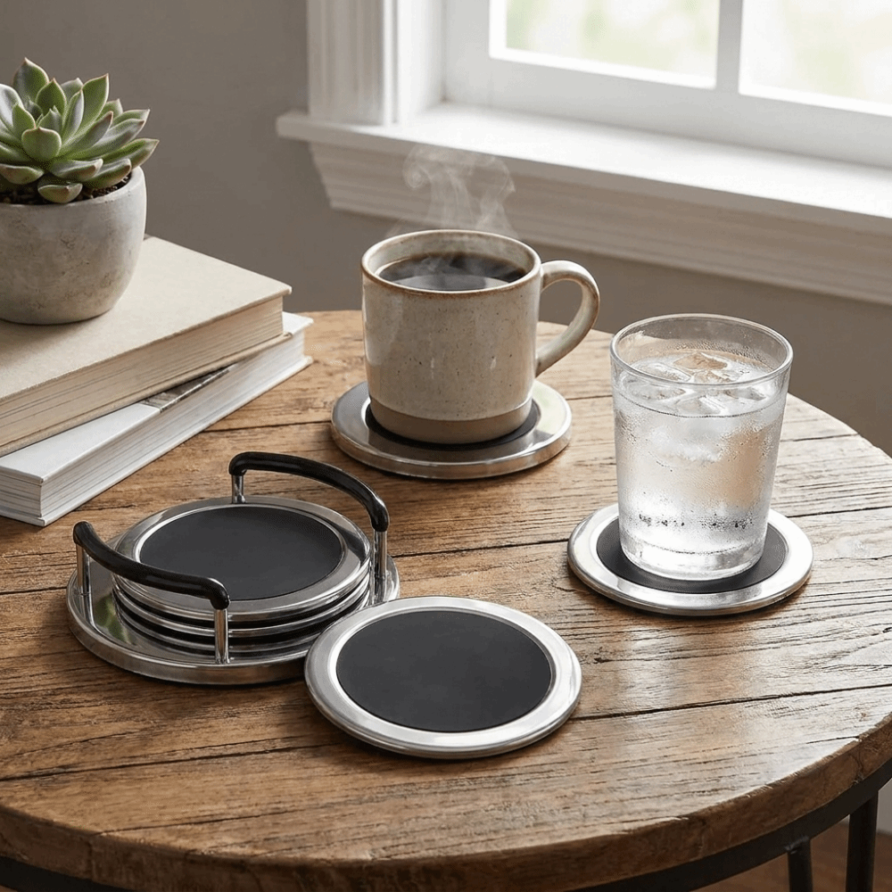 6 adet/takım yuvarlak paslanma - Marble Coaster Set incelemesi ve fiyatı