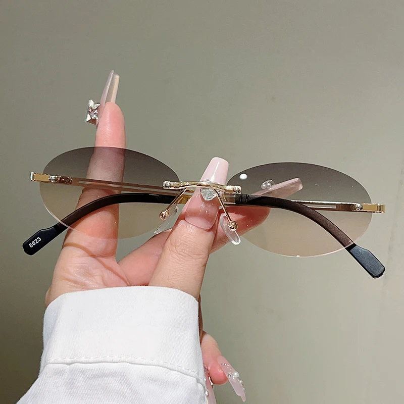 Çerçevesiz Oval Güneş Gözlüğü, - Sunglasses Uv400 incelemesi ve fiyatı