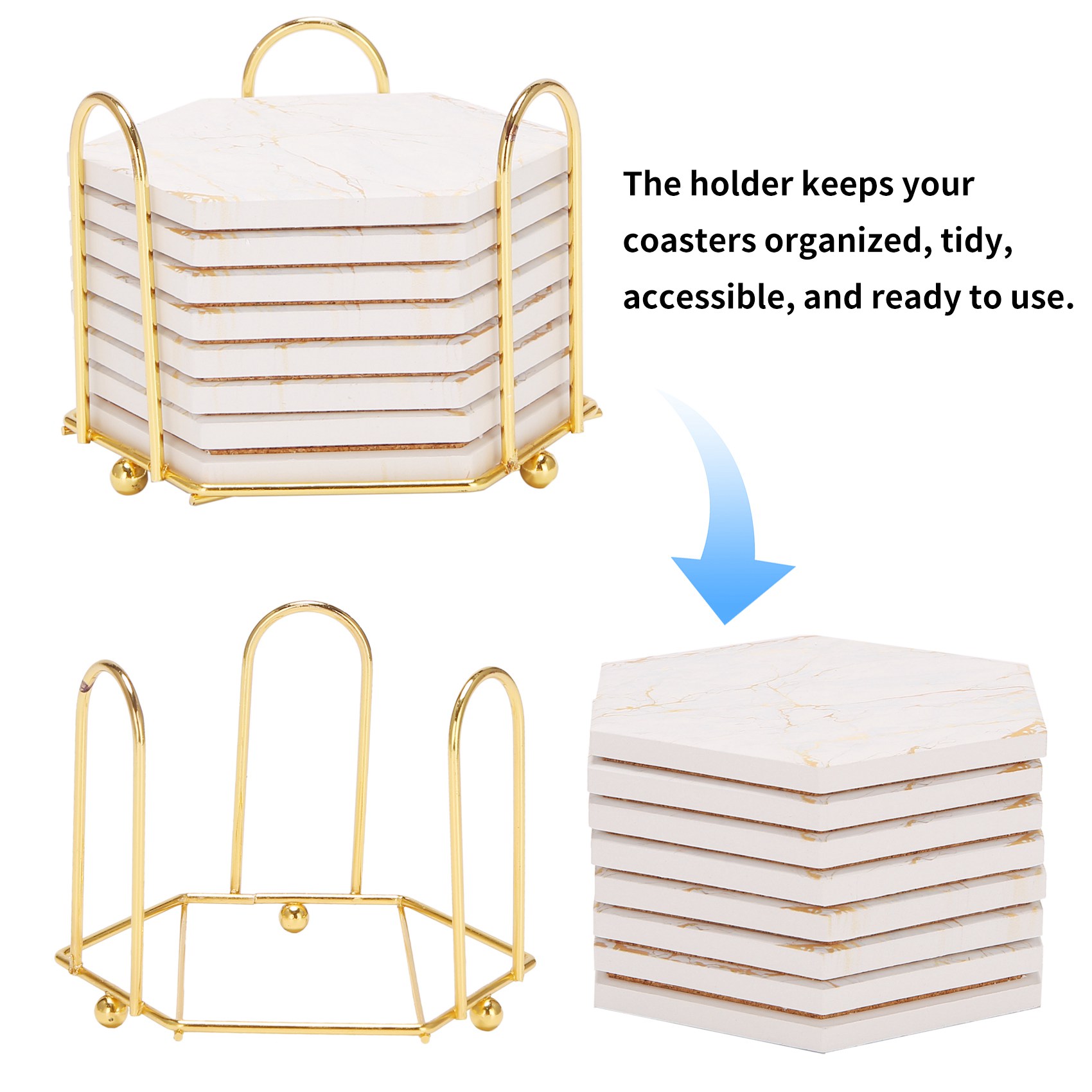8 PC Bardak Altlıkları Tutucul - Marble Coaster Set incelemesi ve fiyatı