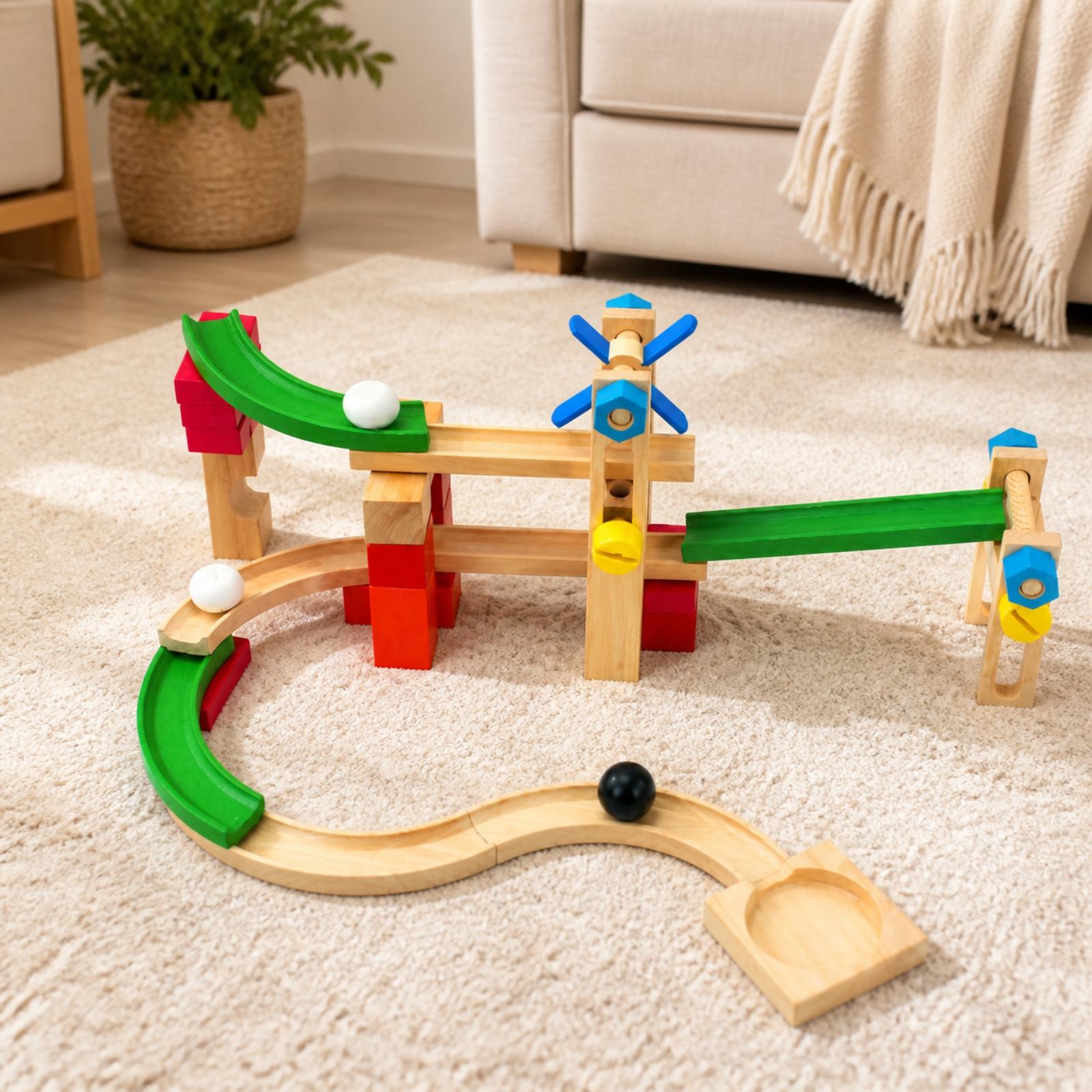 Çocuklar İçin Ahşap Mermer Yol - Marble Coaster Set incelemesi ve fiyatı