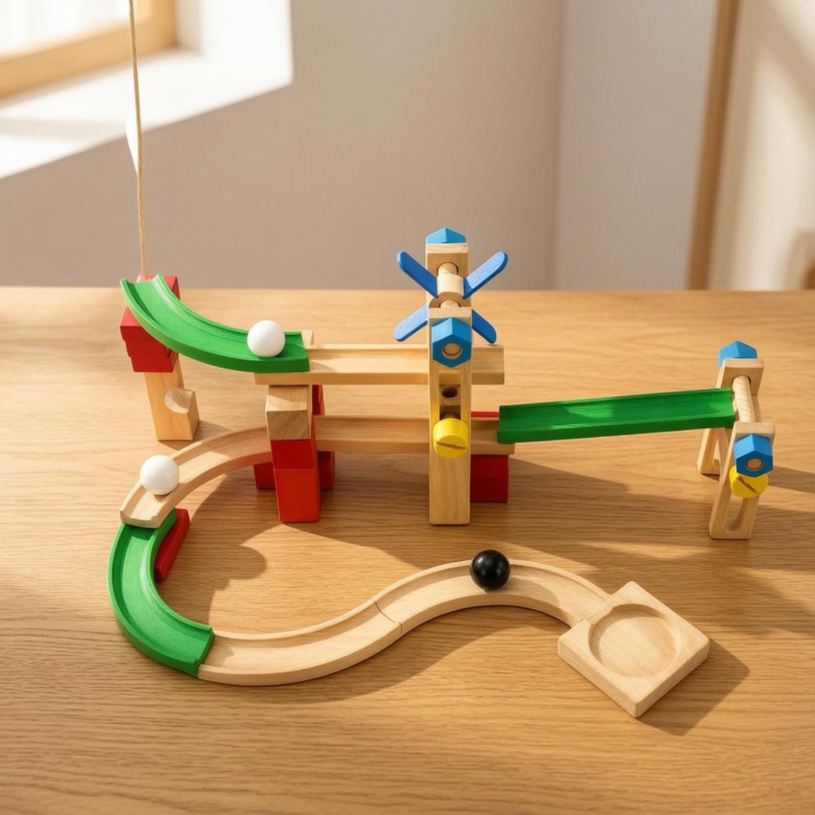 Çocuklar İçin Ahşap Mermer Yol - Marble Coaster Set incelemesi ve fiyatı
