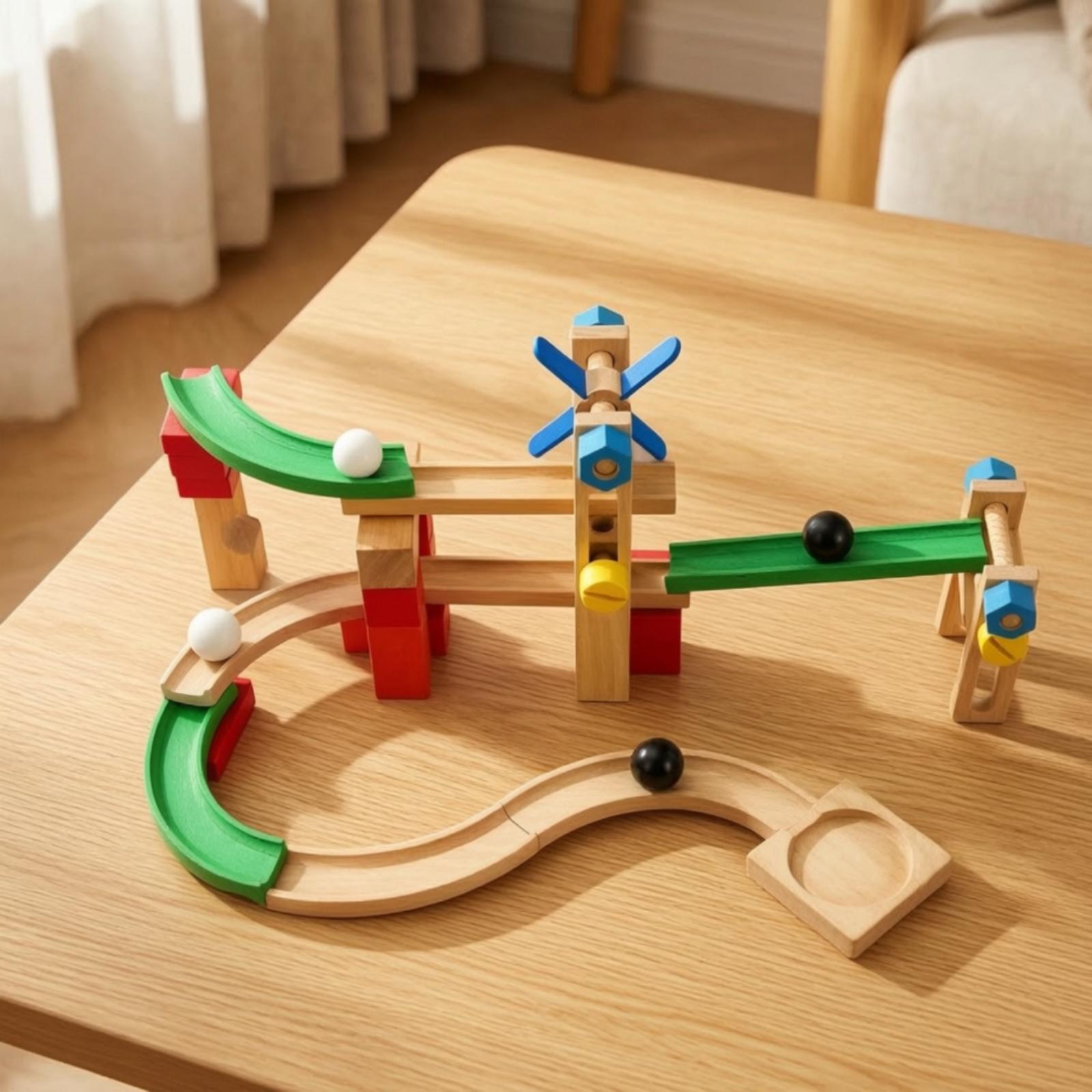 Çocuklar İçin Ahşap Mermer Yol - Marble Coaster Set incelemesi ve fiyatı