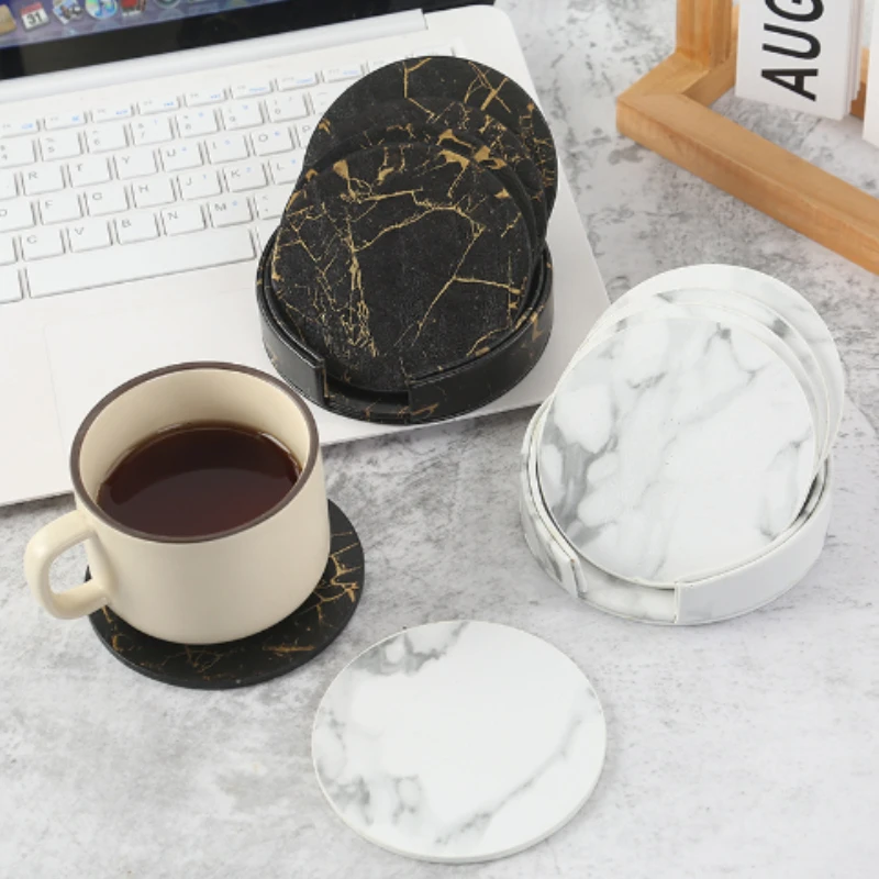 6 adetMermer Coaster Suni Deri - Marble Coaster Set incelemesi ve fiyatı