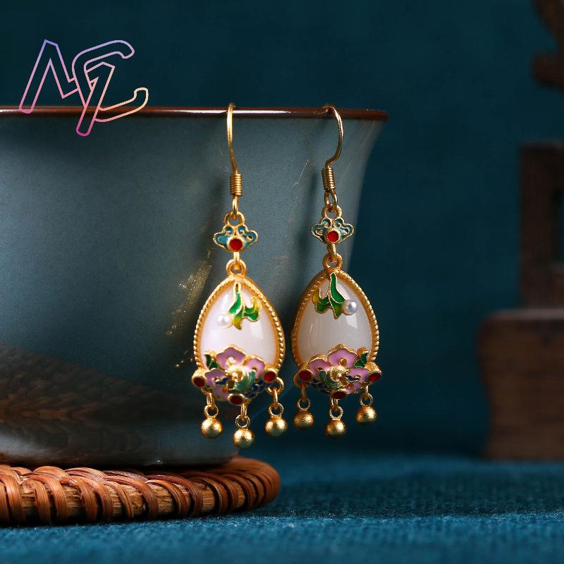 Doğal Yeşim Çiçek Küpe Charm M - Gold Plated Jewelry incelemesi ve fiyatı