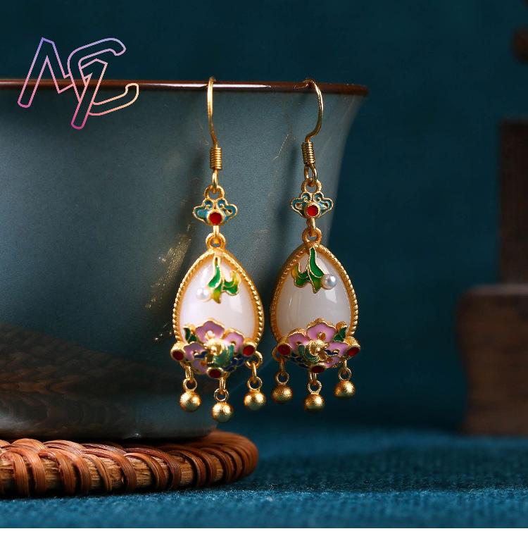 Doğal Yeşim Çiçek Küpe Charm M - Gold Plated Jewelry incelemesi ve fiyatı