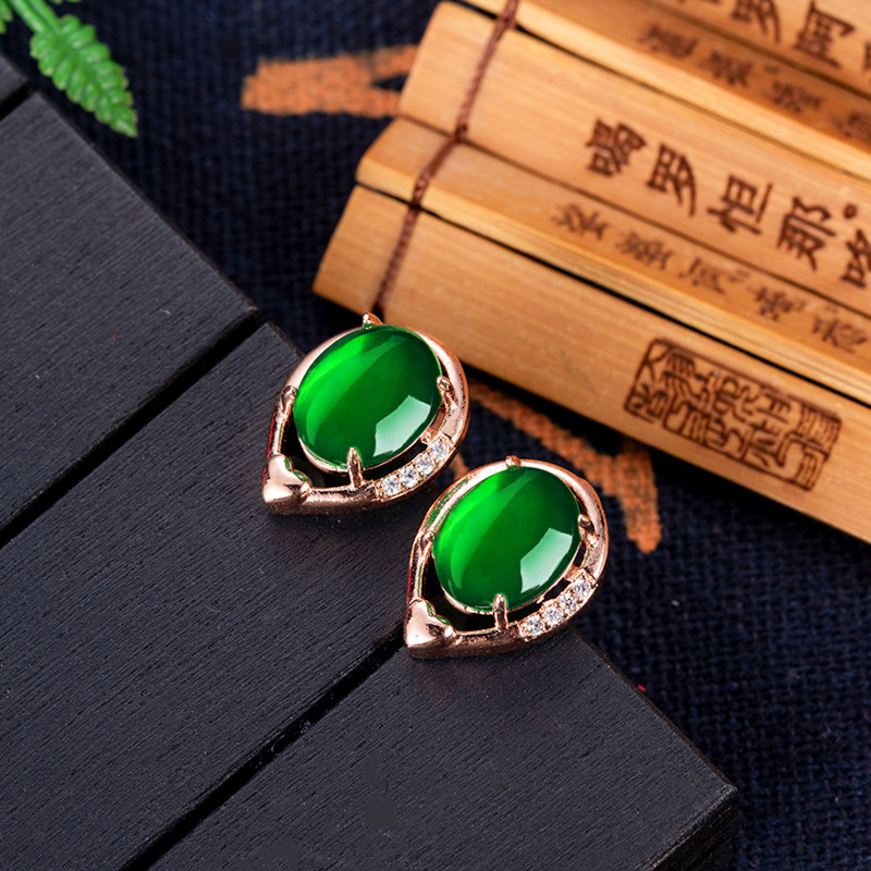 Doğal yeşim çiçek küpe taş kul - Gold Plated Jewelry incelemesi ve fiyatı